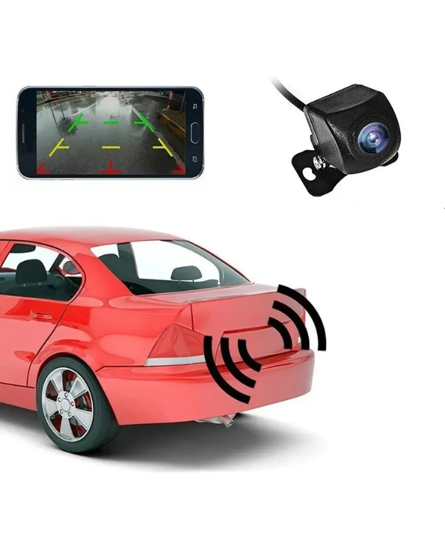 CÁMARA DE REVERSA UNIVERSAL 4 LED CON VISIÓN NOCTURNA IMPERMEABLE PARA AUTO