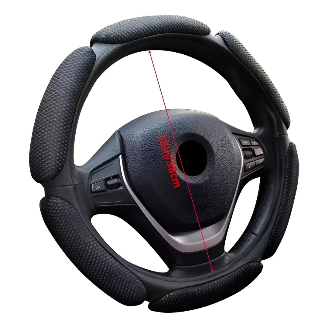 CUBRE VOLANTE UNIVERSAL ANTIDESLIZANTE 35-38 CM - MÁXIMO CONFORT Y CONTROL AL CONDUCIR