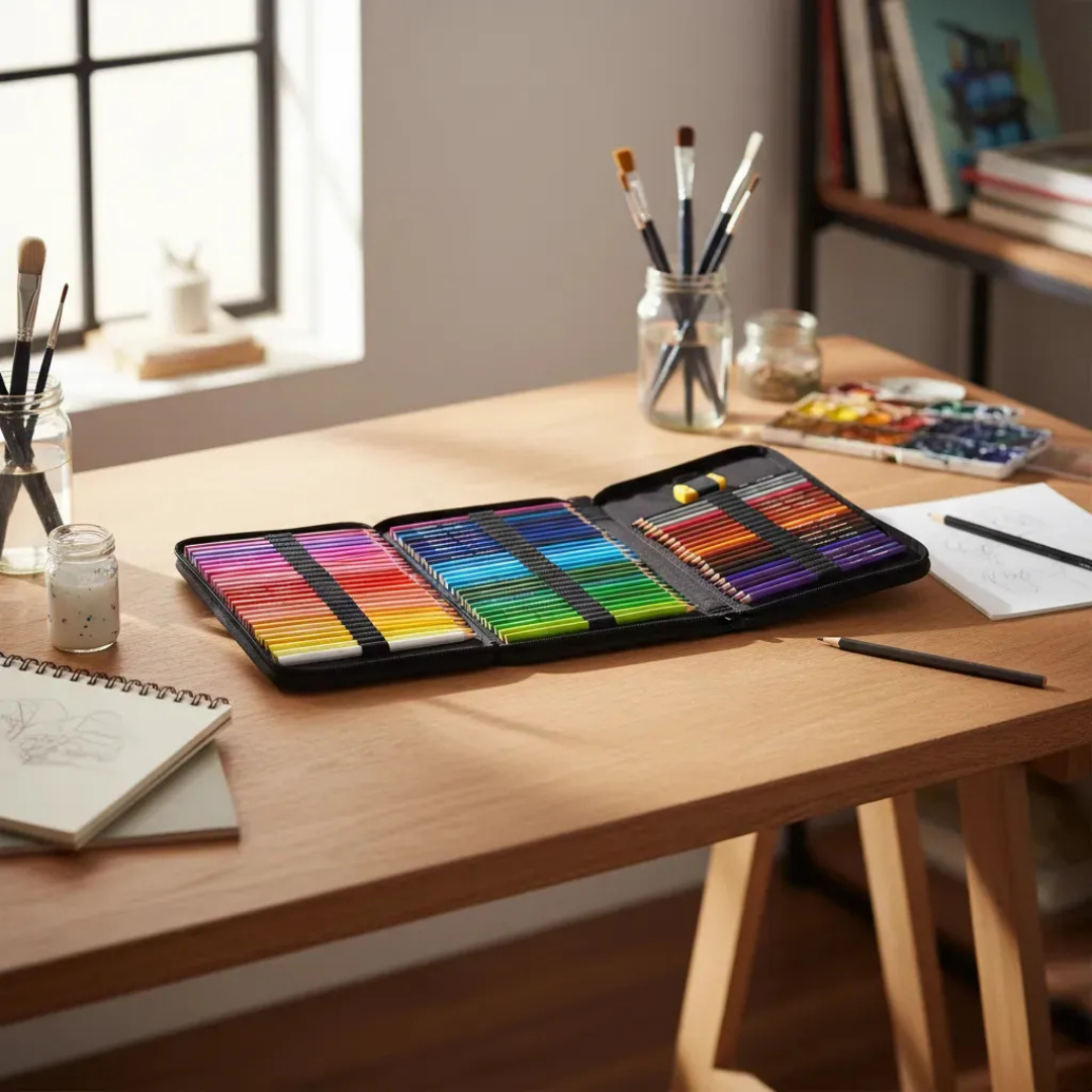 ESTUCHE DE 72 LÁPICES DE COLORES A BASE DE ACEITE PARA DIBUJO