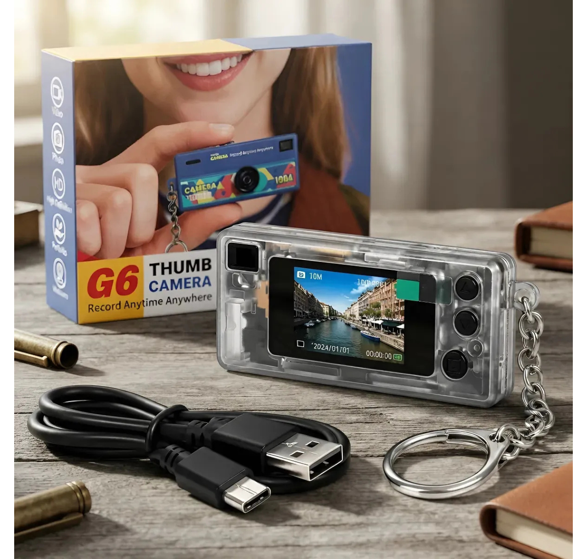MINI CÁMARA DIGITAL G6 LLAVERO PORTÁTIL HD CON PANTALLA