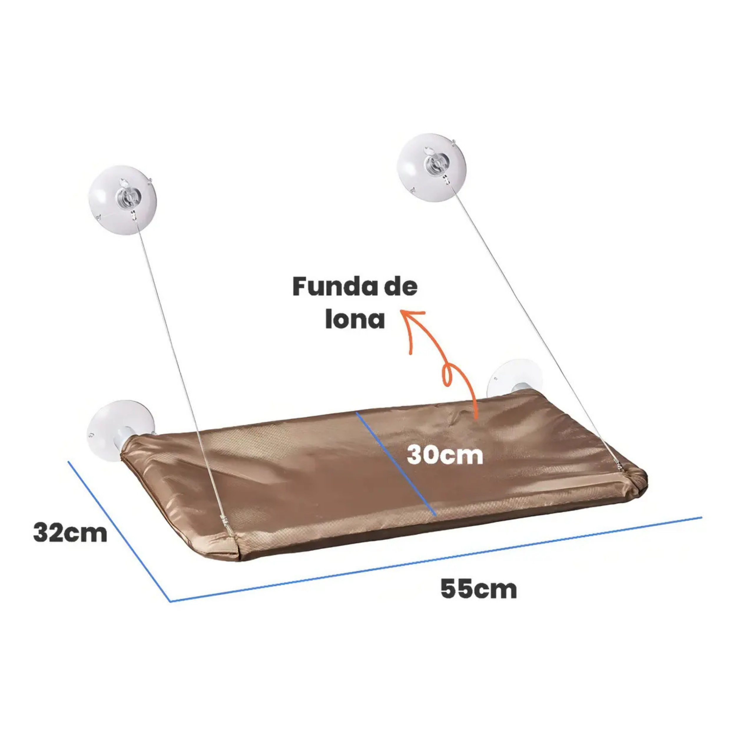 HAMACA COLGANTE PARA GATOS VENTANA BEIGE PREMIUM