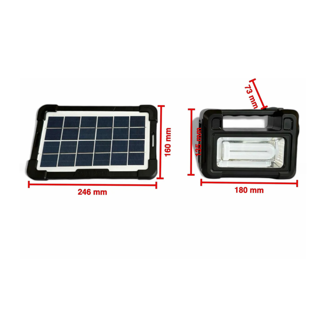 KIT DE ILUMINACIÓN SOLAR DE EMERGENCIA 80W CON 3 AMPOLLETAS
