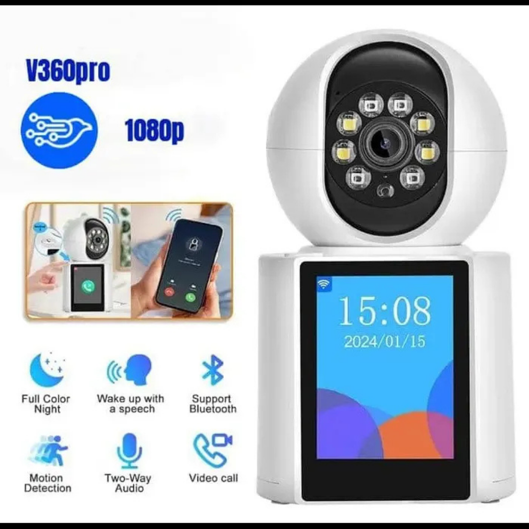 CÁMARA INTELIGENTE CON PANTALLA PARA VIDEOLLAMADAS WIFI - BLANCA