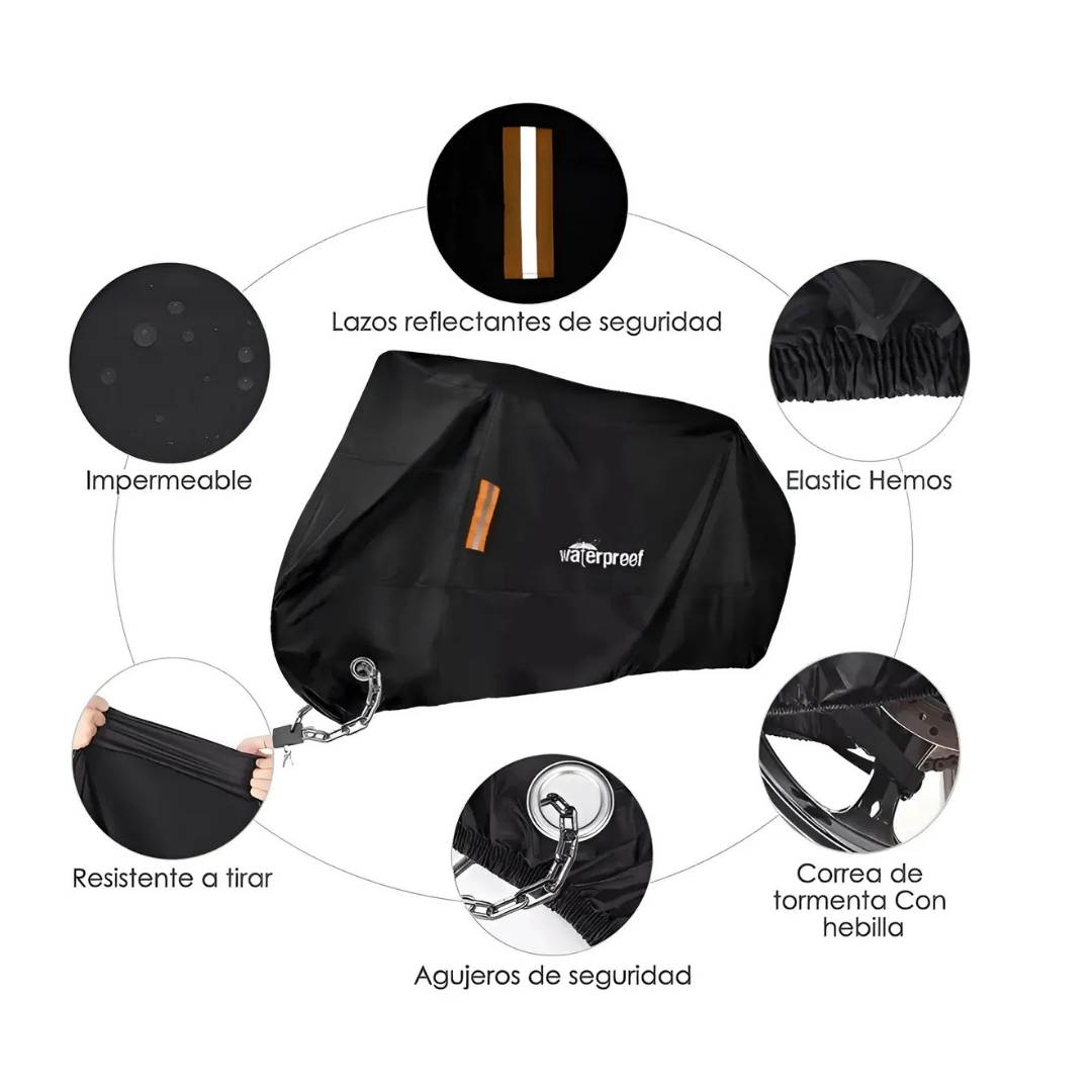 FUNDA IMPERMEABLE PARA BICICLETA 110X200 CM - PROTECCIÓN TOTAL PARA EXTERIOR E INTERIOR