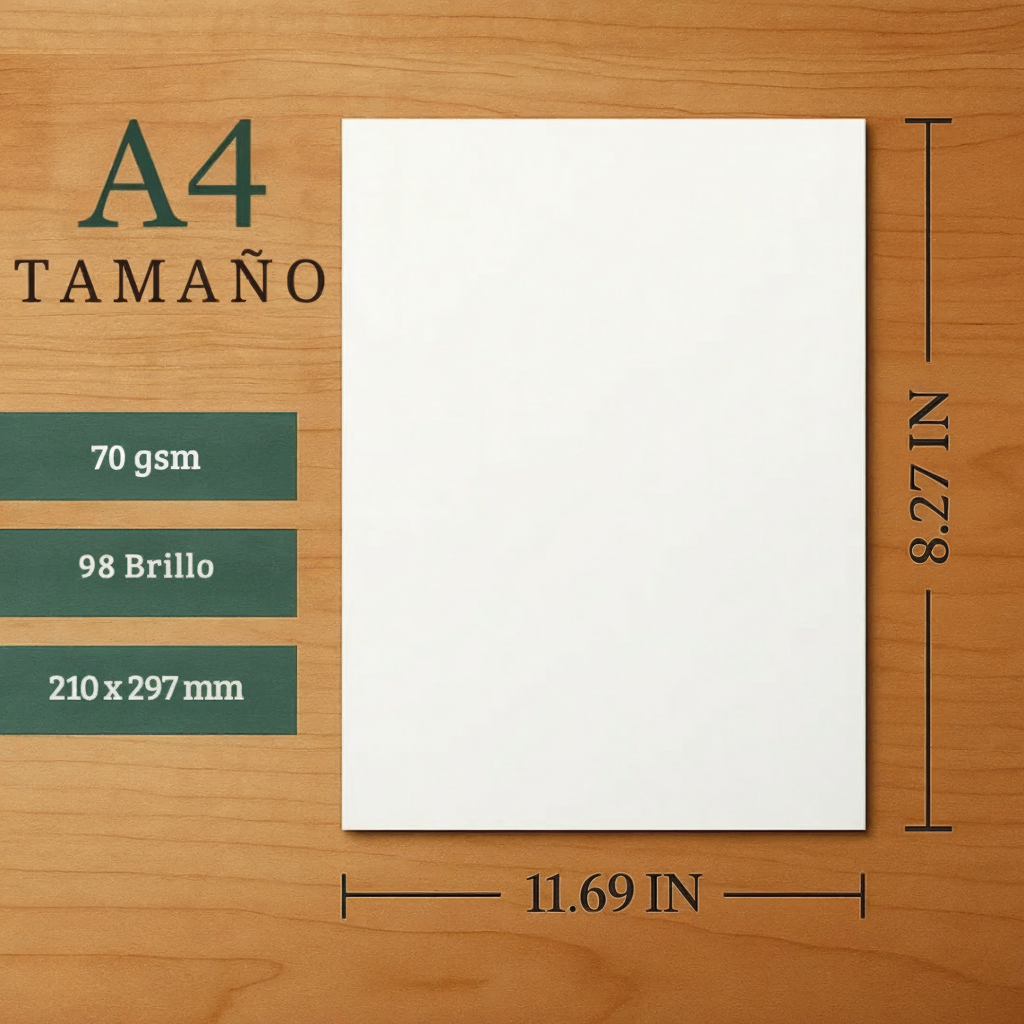 RESMA PAPEL CARTA A4 BLANCO FOTOCOPIA 70g IMPRESIÓN 500 HOJAS