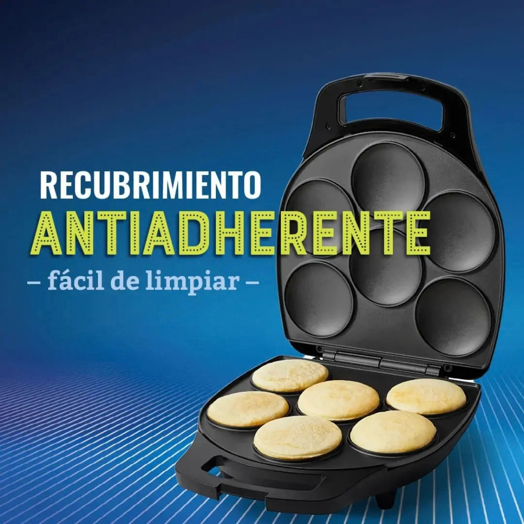 MÁQUINA TOSTADORA PARA AREPAS, HAMBURGUESAS Y PANQUEQUES - COLOR NEGRO