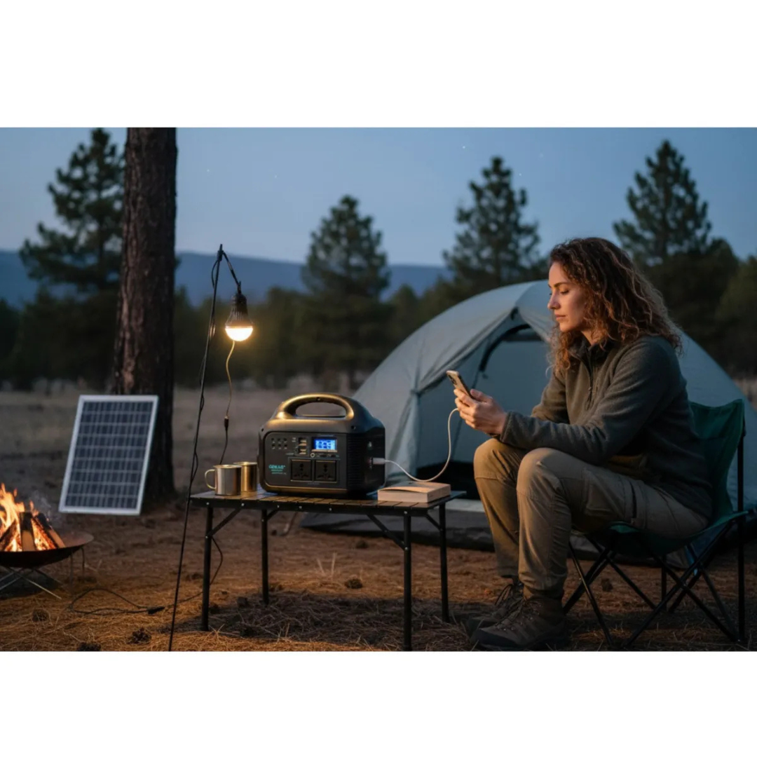 KIT GENERADOR SOLAR PORTÁTIL CON LINTERNA LED Y 3 BOMBILLAS