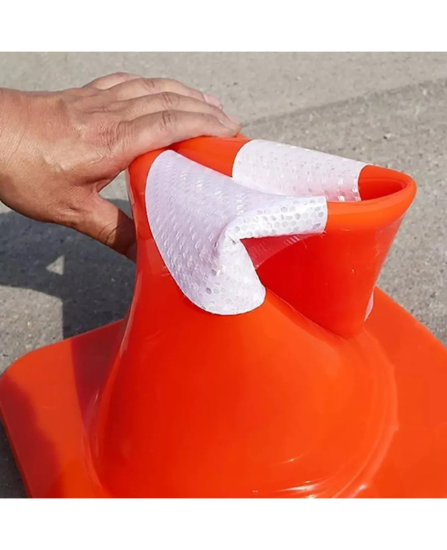 CONO DE TRÁFICO FLEXIBLE REFLECTANTE 45 CM CON FRANJA DE SEGURIDAD