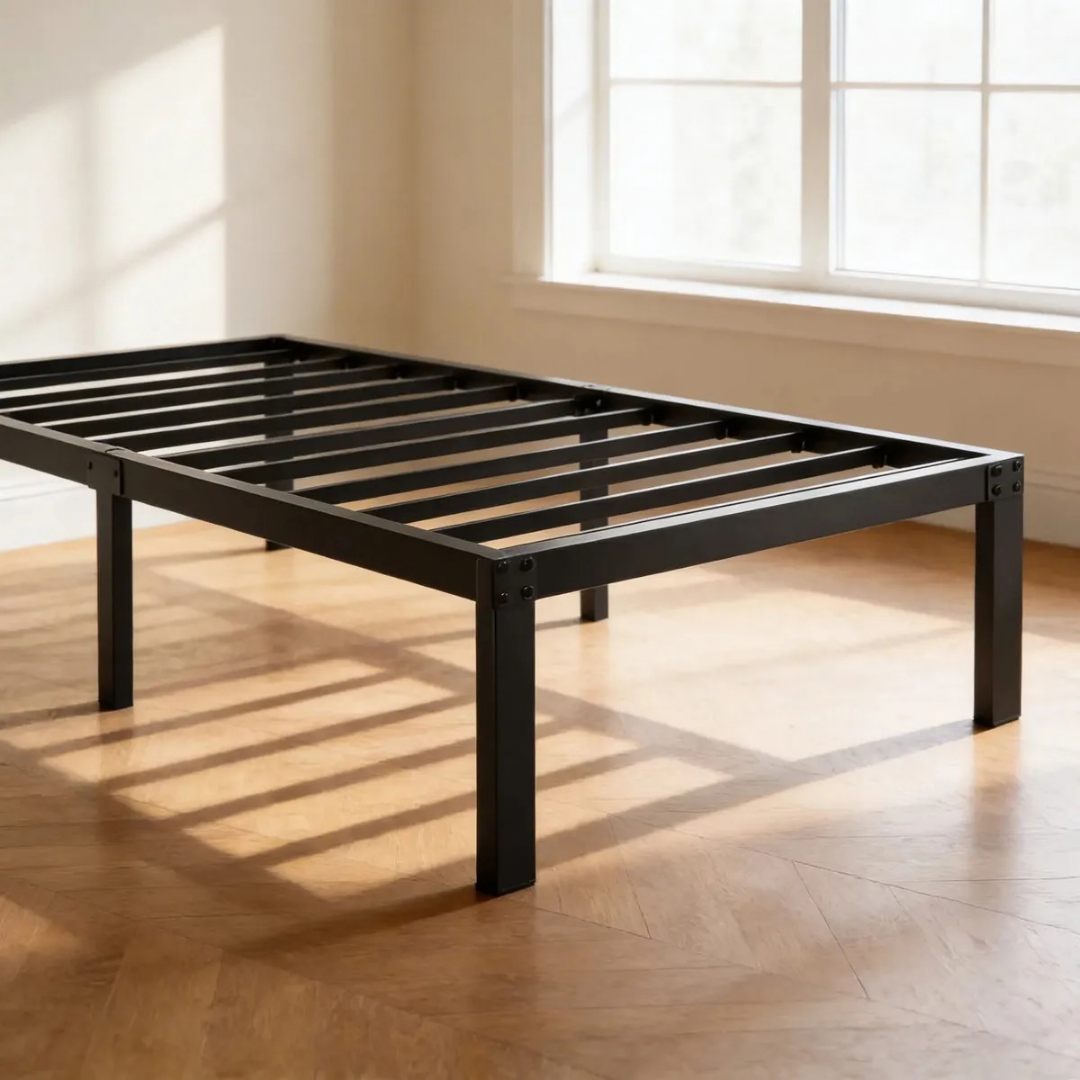 BASE DE CAMA INDIVIDUAL 1 PLAZA 190X90X35cm ACERO COLOR NEGRO