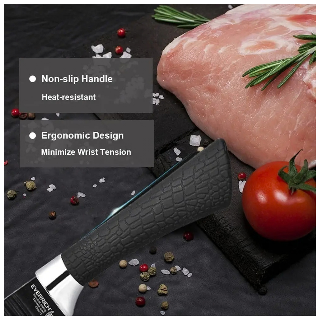 SET DE 6 CUCHILLOS DE COCINA WITMU PRO ACERO INOXIDABLE NEGRO