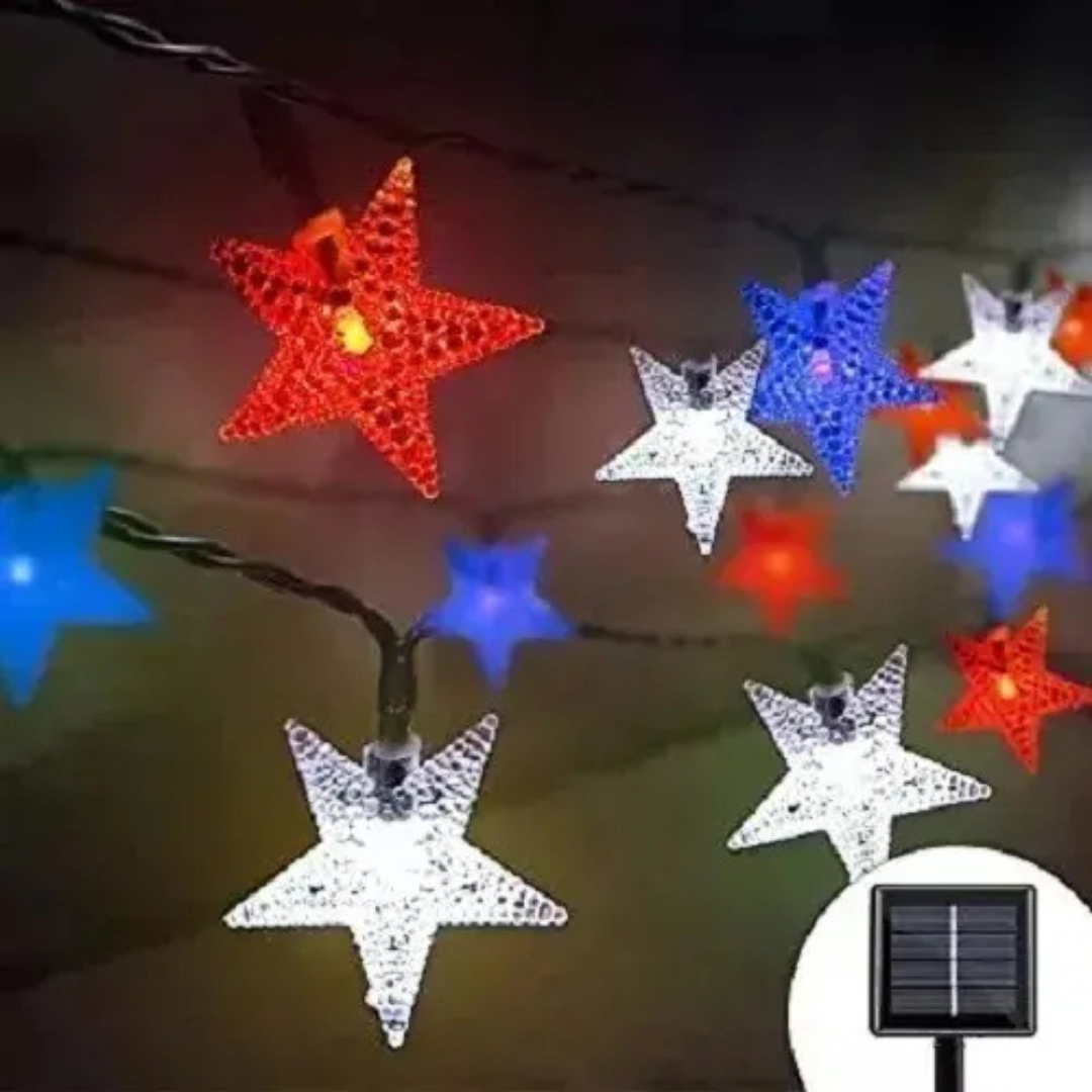 GUIRNALDA SOLAR LED 20 METROS DECORATIVA PARA FIESTAS PATRIAS