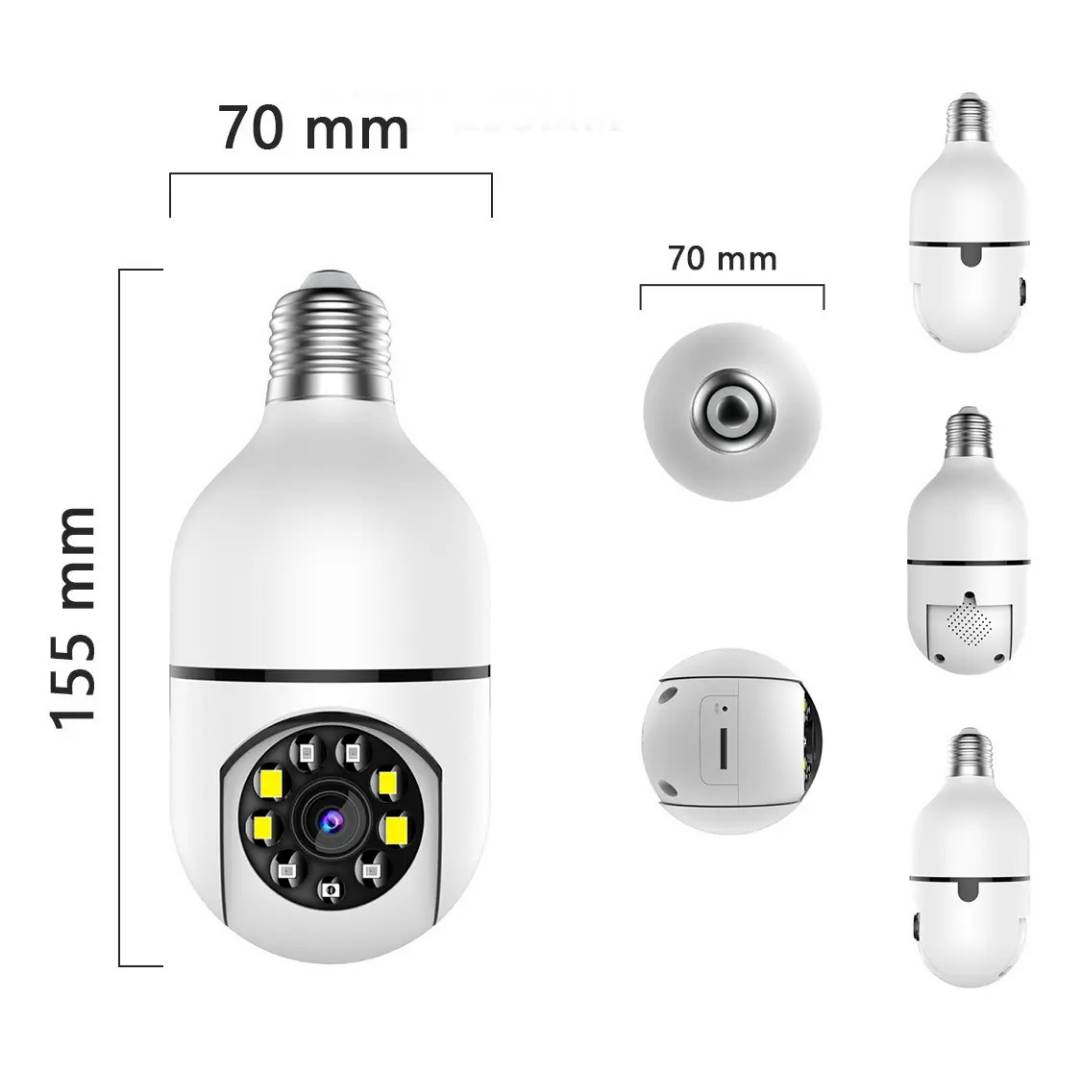 CÁMARA AMPOLLETA IP 360° WIFI VISIÓN NOCTURNA E27
