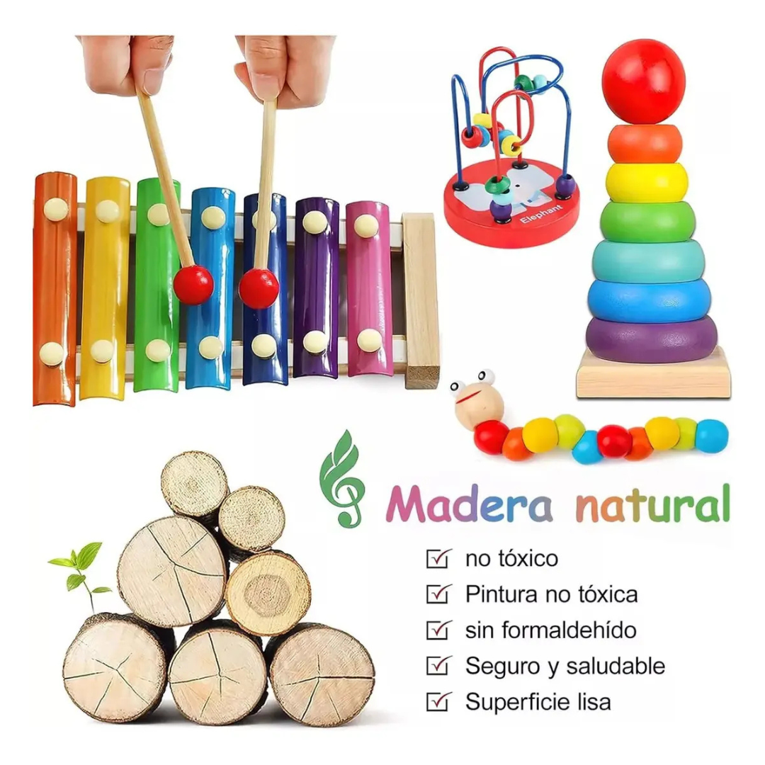 PAQUETE DIDÁCTICO INFANTIL DE ESTIMULACIÓN TEMPRANA 5 PIEZAS