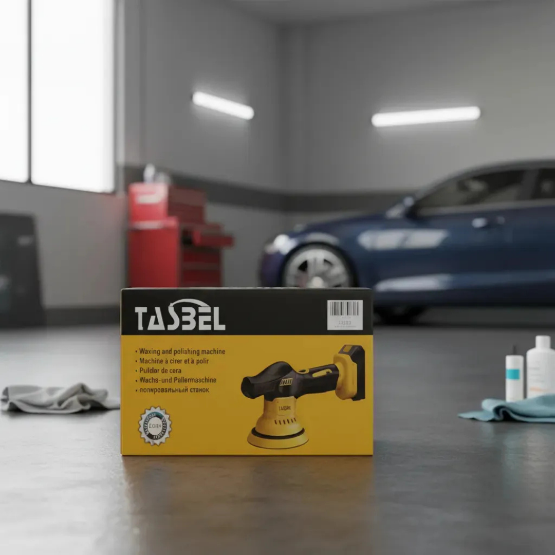 MÁQUINA PULIDORA INALÁMBRICA PARA AUTO CON 2 BATERÍAS Y ACCESORIOS