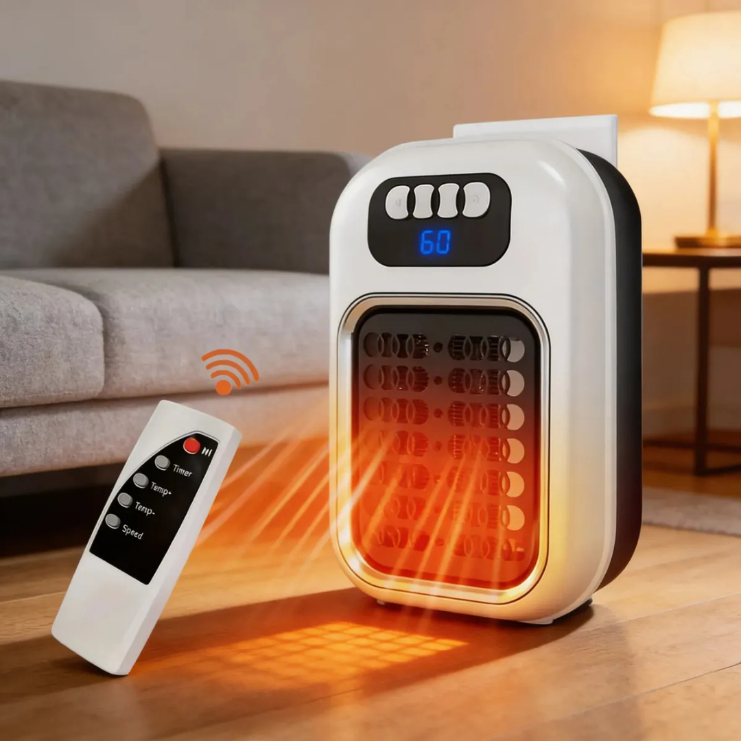 CALEFACTOR PORTÁTIL ELÉCTRICO CON CONTROL REMOTO BLANCO