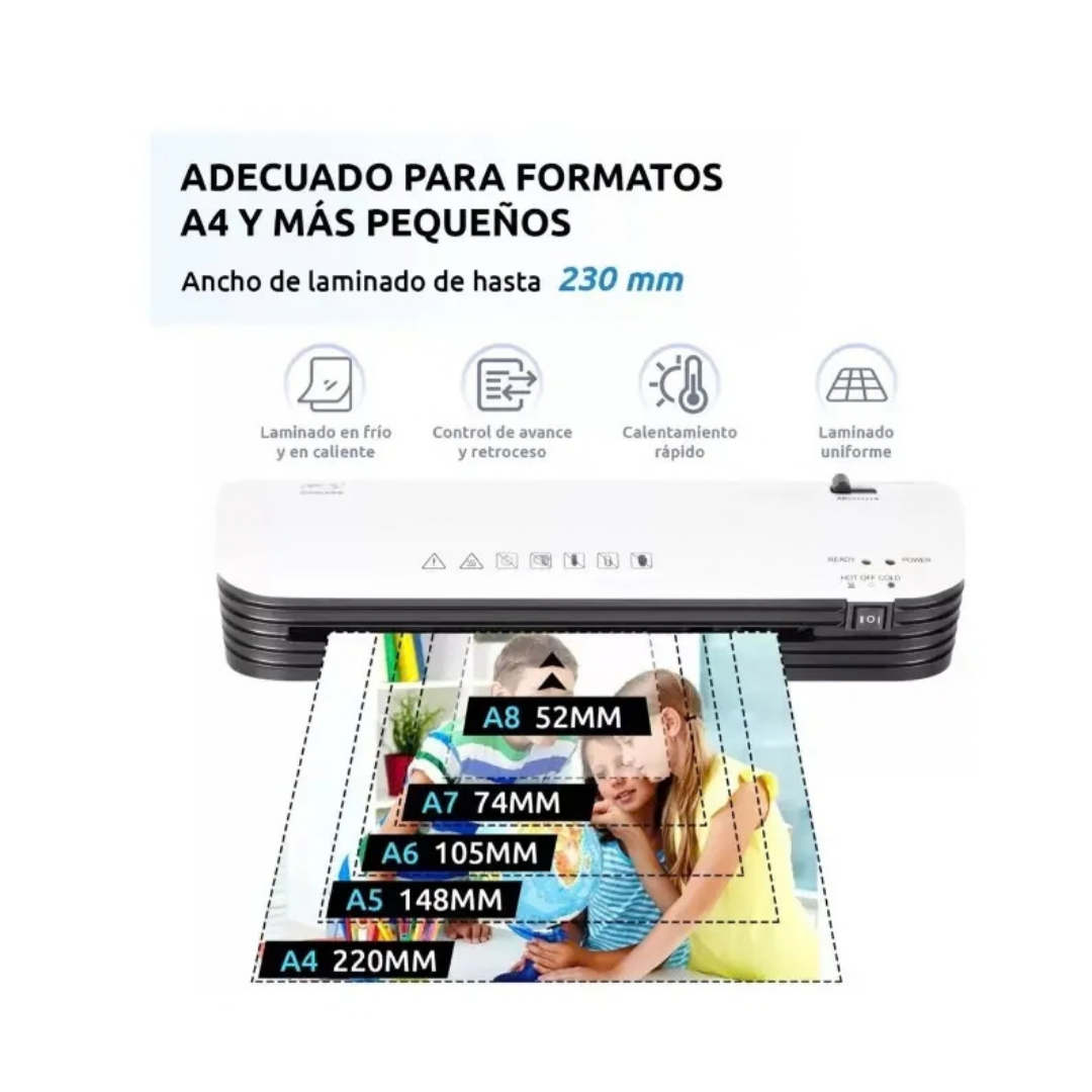 LAMINADORA TÉRMICA VIDITA 260W A4 23  CM CALOR Y FRÍO CON CORTADORA
