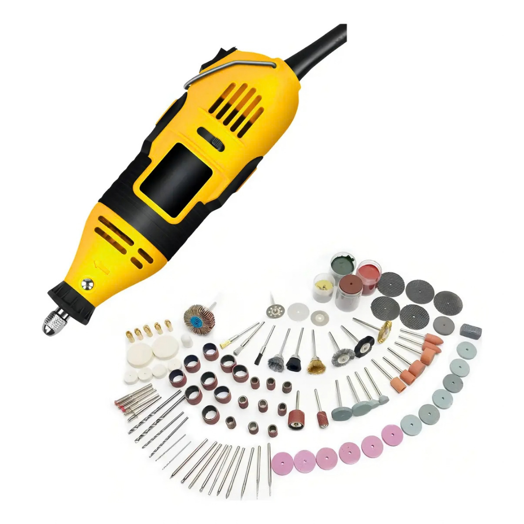 KIT MINITORNO TASBEL 211 PIEZAS CON MANDRIL TIPO DREMEL Y MALETÍN