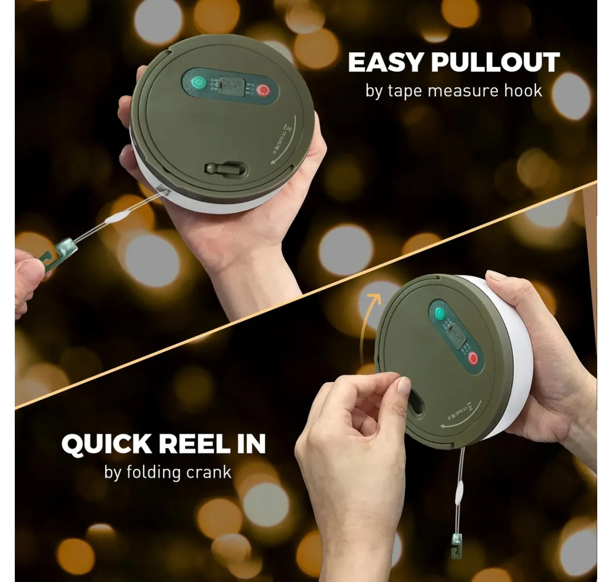CADENA DE LUCES PARA CAMPING 10 METROS -RECARGABLE CON 8 MODOS