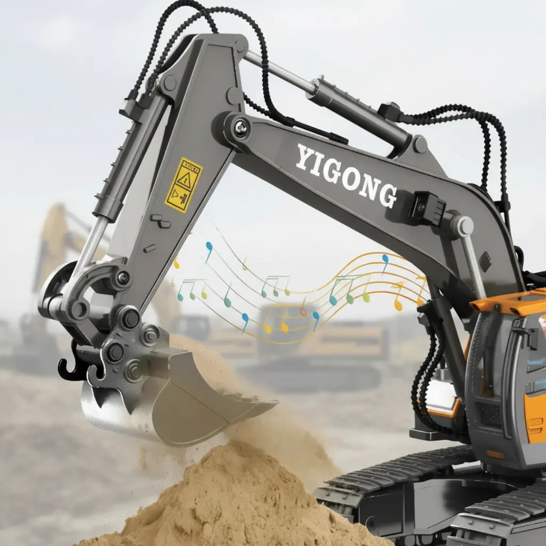 EXCAVADORA A CONTROL REMOTO 11 CANALES DE ALEACIÓN PARA NIÑOS