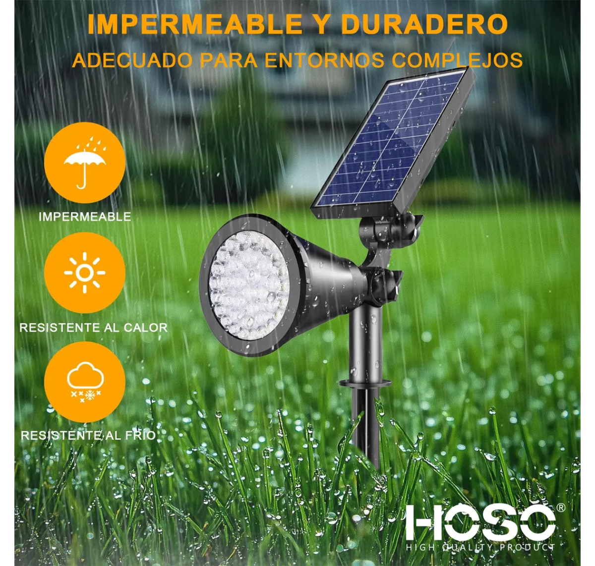 FOCO SOLAR LED RGB 2 EN 1 ESTACA Y COLGANTE PARA JARDÍN -IMPERMEABLE