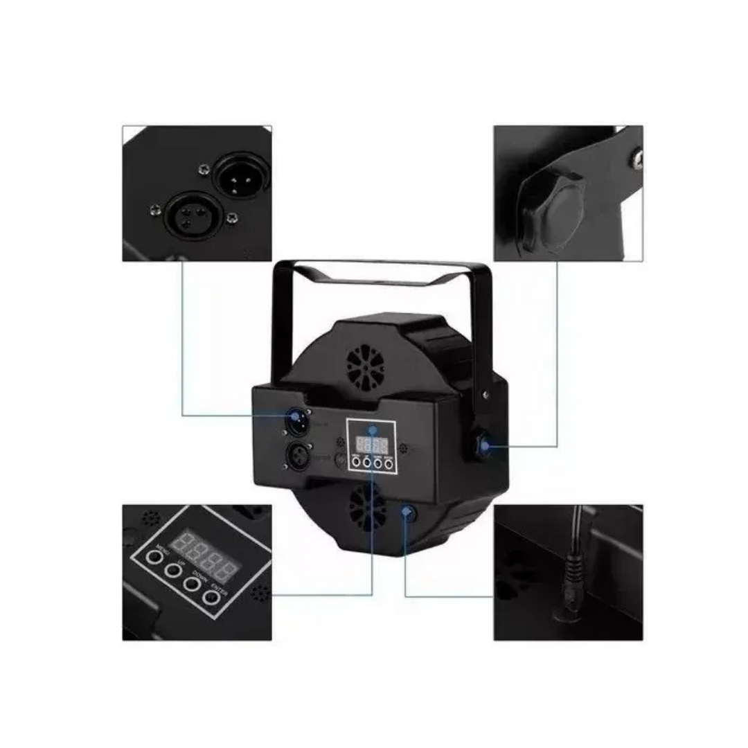 PACK X2 FOCOS LED RGB 18 LUCES DMX PARA FIESTA DISCO ESCENARIO DJ
