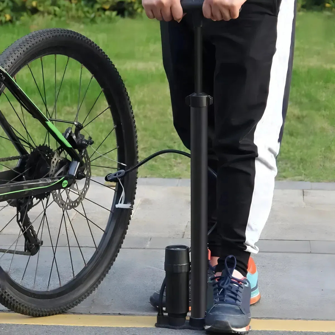 BOMBÍN BICICLETA PROFESIONAL CON MANÓMETRO / INFLADOR PARA BICICLETAS Y BALONES