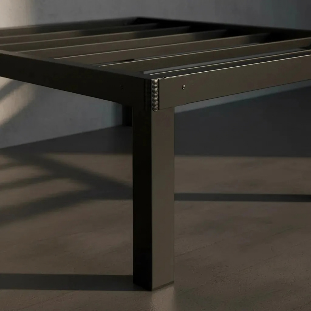 BASE DE CAMA INDIVIDUAL 1 PLAZA 190X90X35cm ACERO COLOR NEGRO
