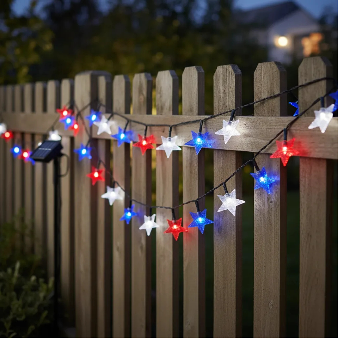GUIRNALDA SOLAR LED 20 METROS DECORATIVA PARA FIESTAS PATRIAS