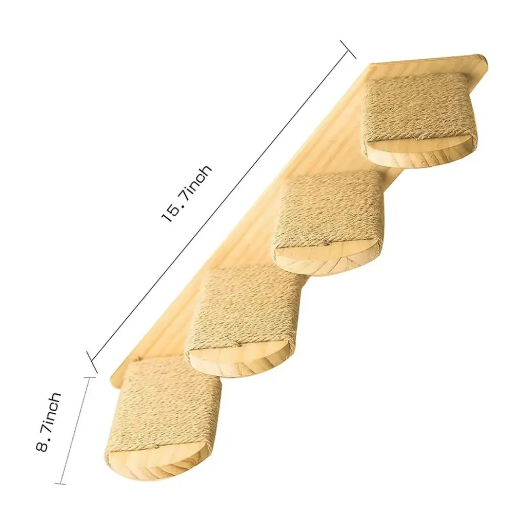 ESCALERA DE PARED PARA GATOS 4 PELDAÑOS GEIGE 50X19,5 Cm