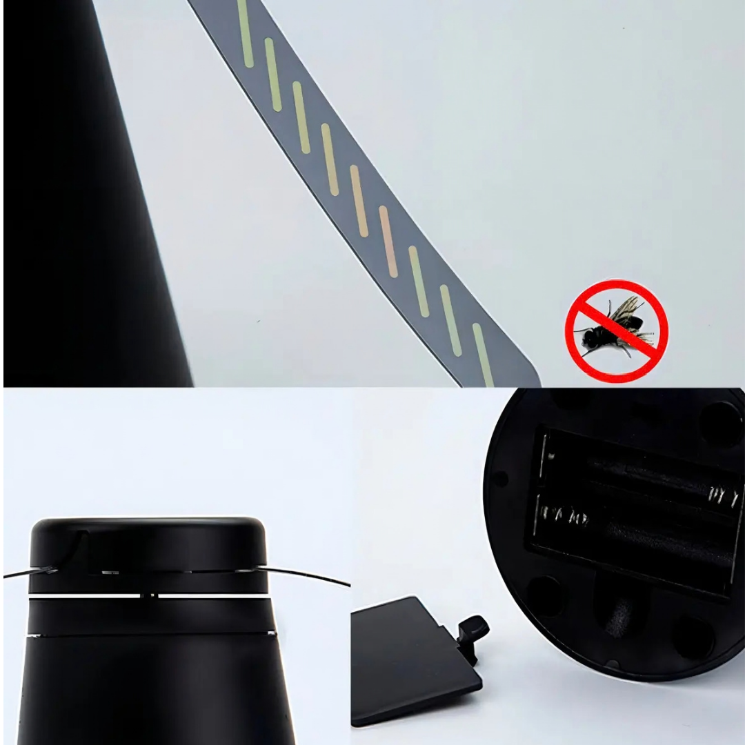 ABANICO VENTILADOR REPELENTE DE MOSCAS PORTÁTIL COLOR NEGRO
