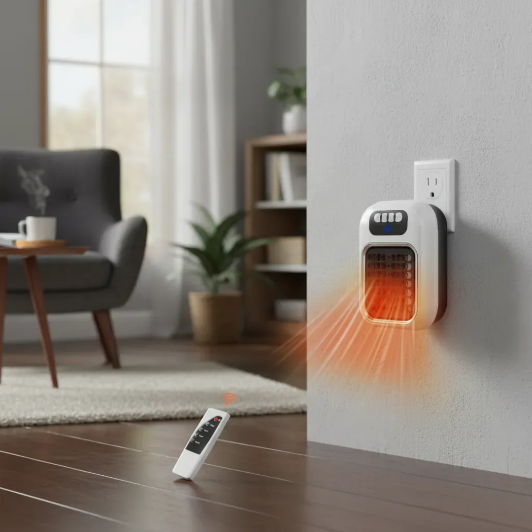 CALEFACTOR PORTÁTIL ELÉCTRICO CON CONTROL REMOTO BLANCO