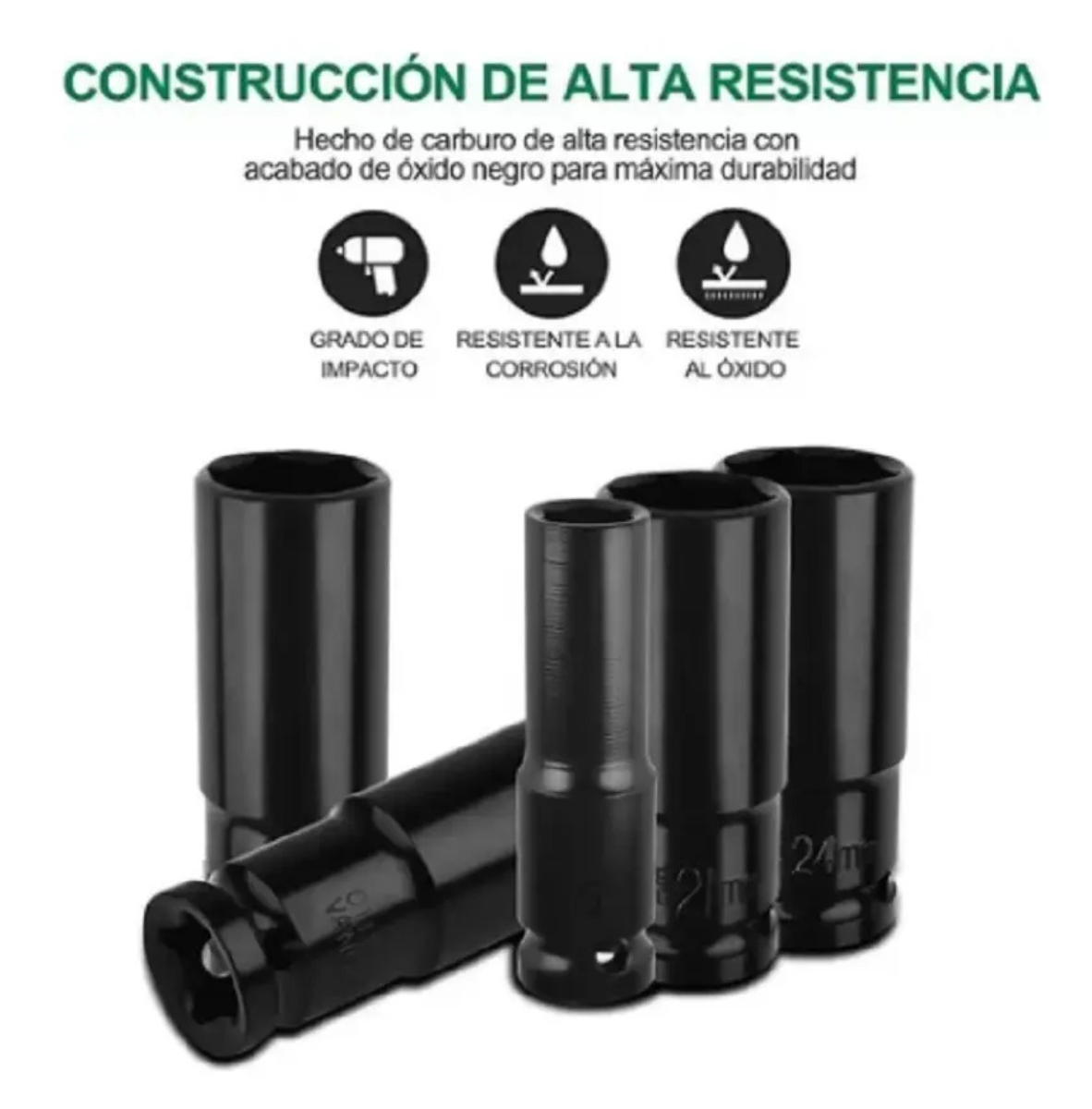JUEGO DE DADOS Y LLAVES VASO 1/2" 20 PIEZAS MECÁNICA PROFESIONAL NEGRO