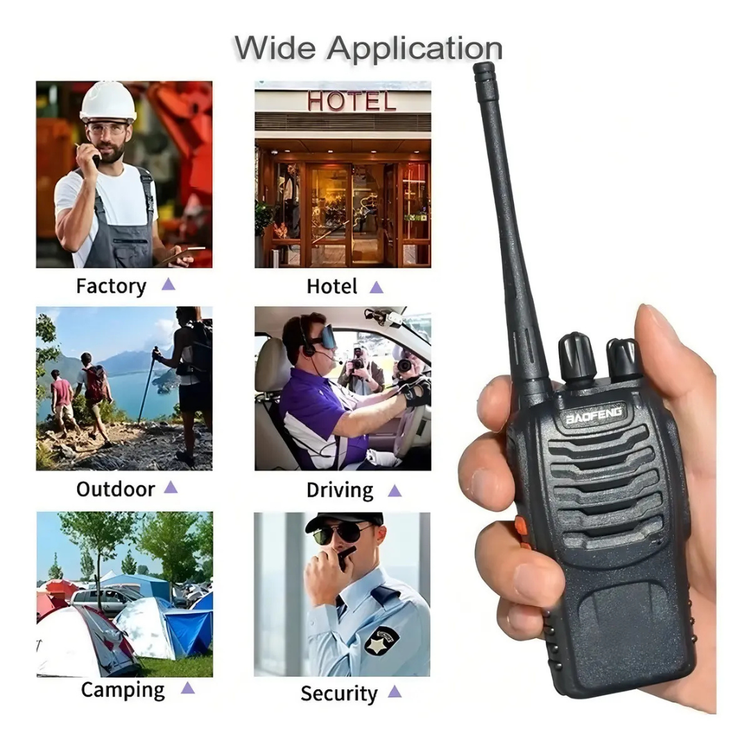 PACK X2 WALKIE TALKIE BF-888S 5W FRECUENCIA 400-470MHZ