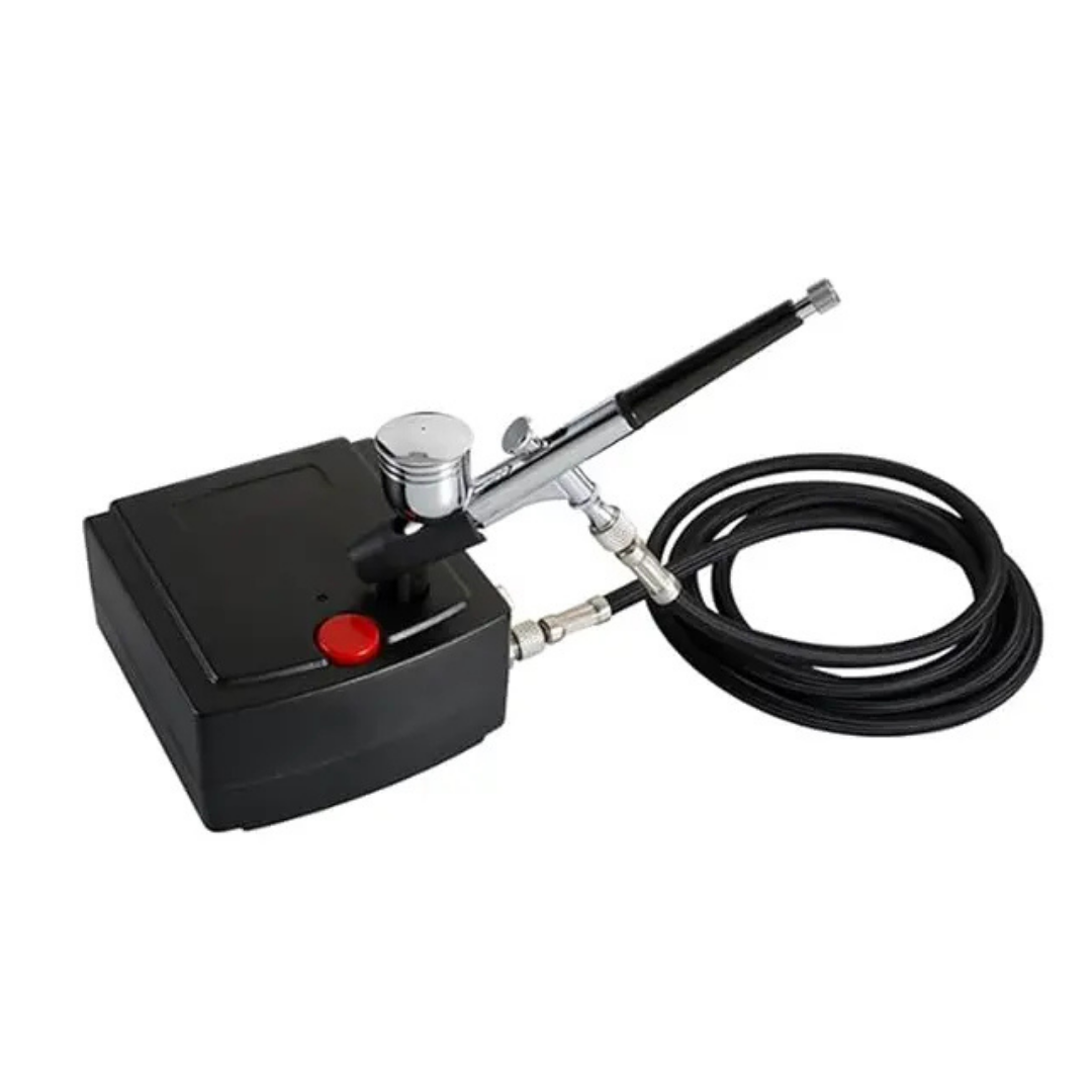 KIT AERÓGRAFO ELÉCTRICO DOBLE ACCIÓN CON COMPRESOR Y PISTOLA