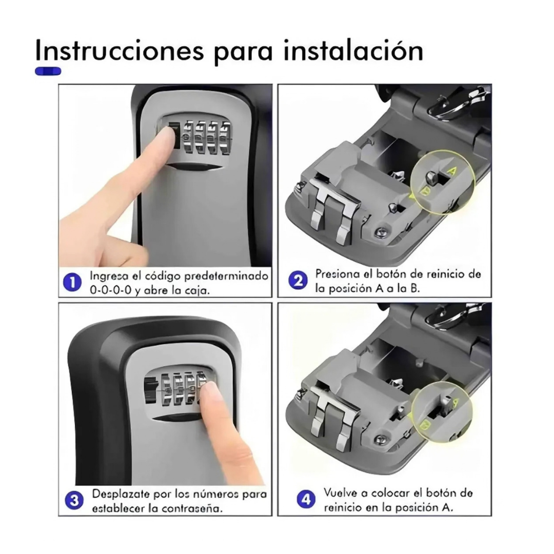 CAJA DE SEGURIDAD PARA LLAVES CON CLAVE NUMÉRICA -NEGRO/GRIS