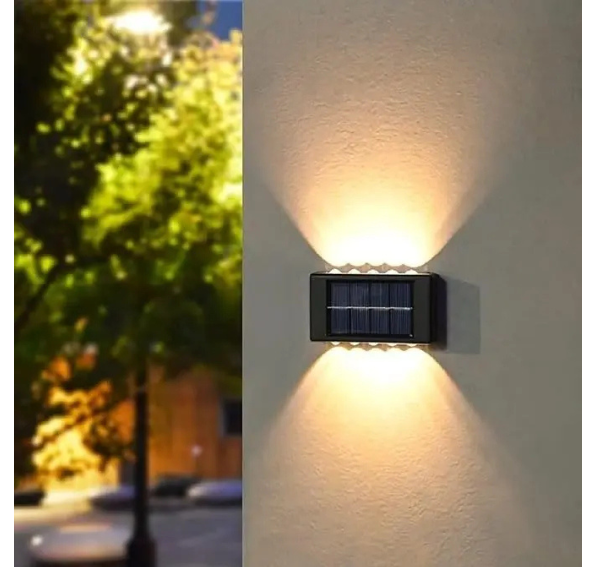 PACK 6 APLIQUES SOLARES LED LUZ CÁLIDA EXTERIOR IMPERMEABLE IP65