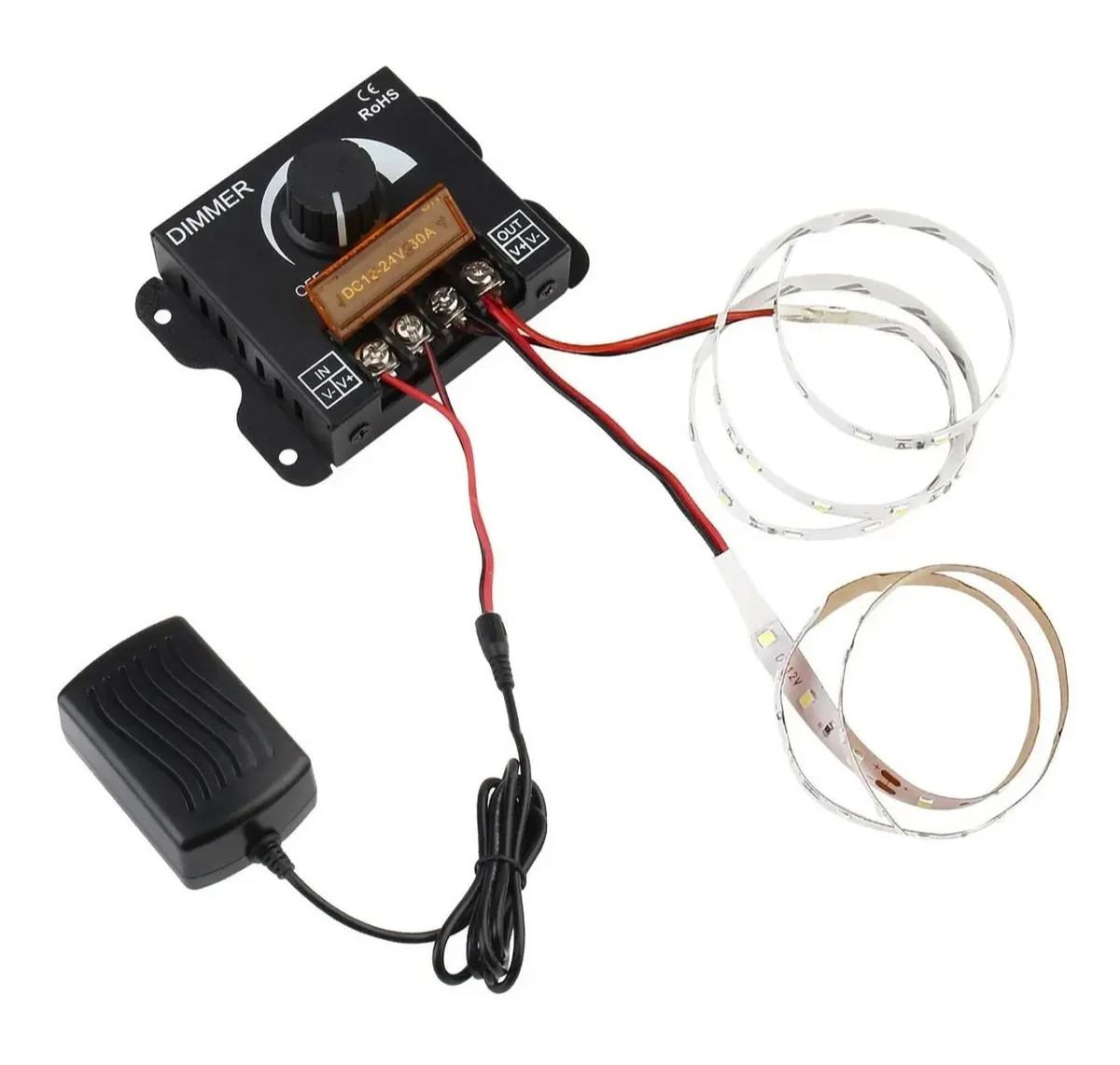 DIMMER CONTROLADOR MONOCROMÁTICO 12-24V 30A PARA LUCES LED