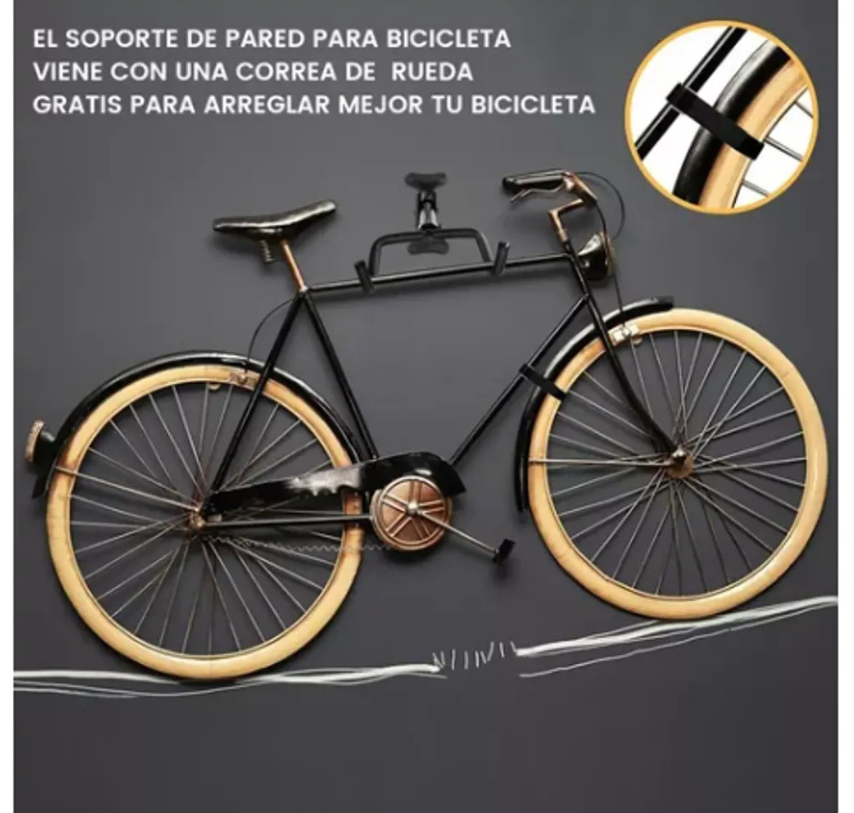 PORTA BICICLETA DE PARED PLEGABLE - SOPORTE METÁLICO PARA MURALLA