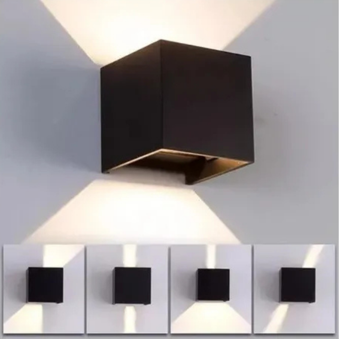 LUZ FOCO APLIQUE PARA PARED LED EXTERIOR -NEGRO