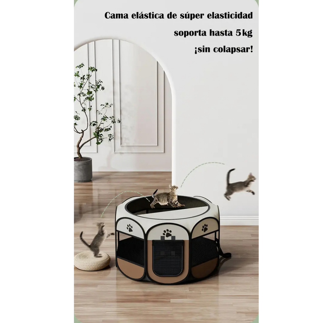 CORRAL PLEGABLE PARA PERROS Y GATOS DE TELA OXFORD CON CIERRE