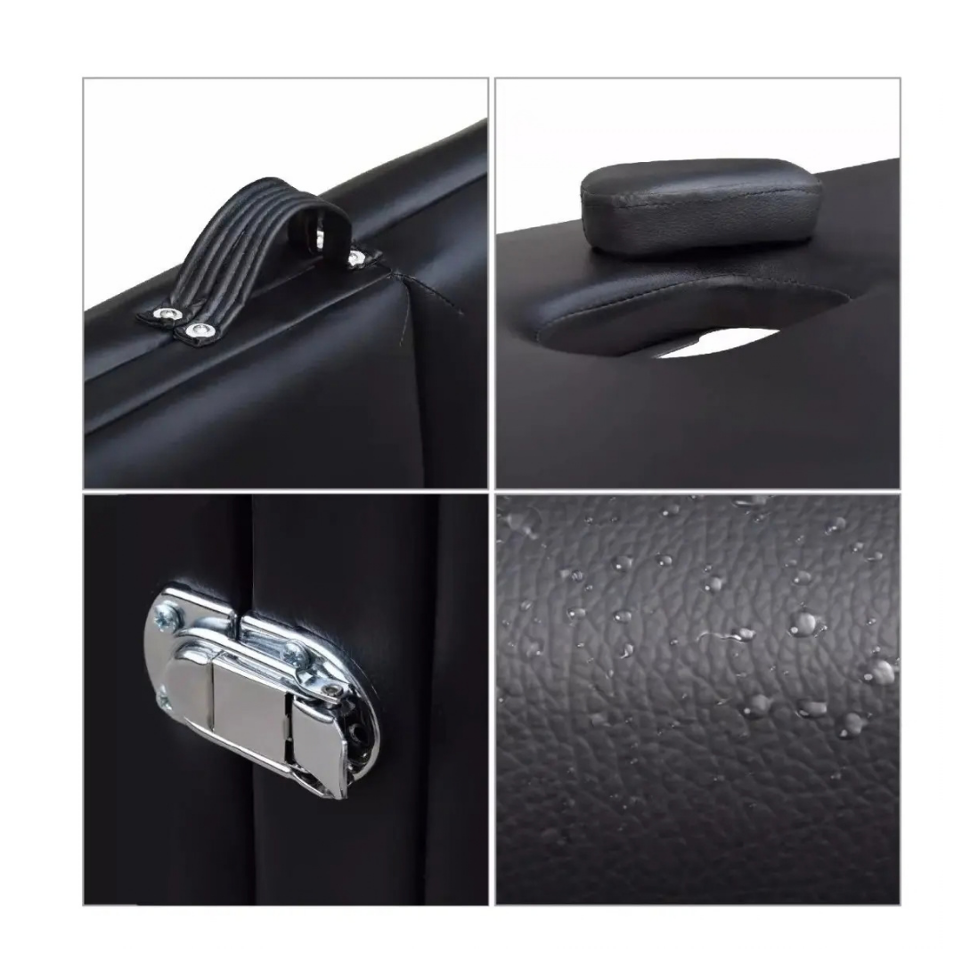 CAMILLA DE MASAJES PROFESIONAL PLEGABLE DE ALUMINIO COLOR NEGRO