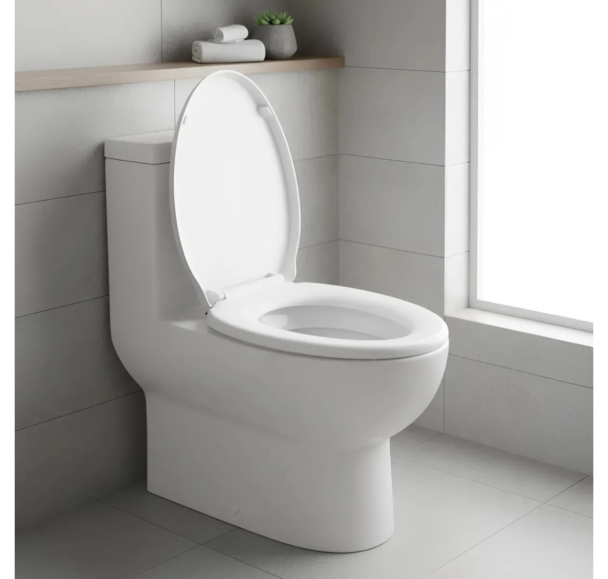 ASIENTO Y TAPA PARA WC BLANCO CON CIERRE SUAVE Y LENTO