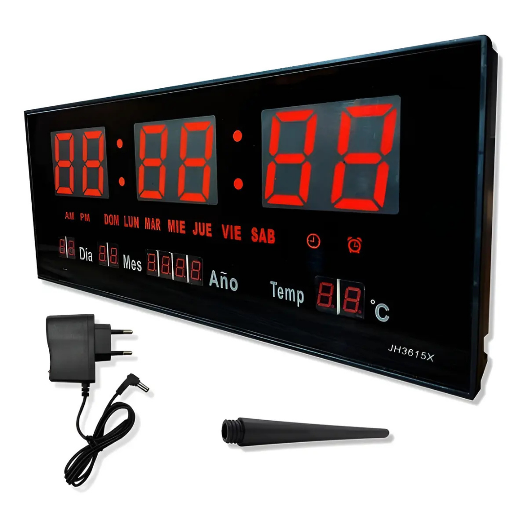 RELOJ DIGITAL DE PARED CON PANTALLA LED MAKA -NEGRO