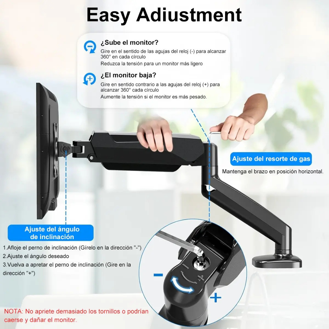 SOPORTE MONITOR ESCRITORIO 17" A 32" CON BRAZO ARTICULADO