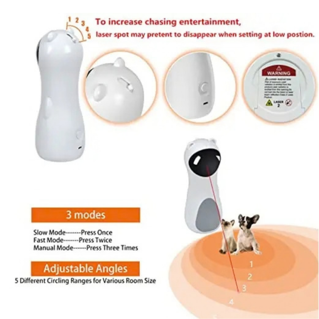 JUGUETE LÁSER PARA GATOS LUIVNSK MODELO 9129 PUNTERO AUTOMÁTICO