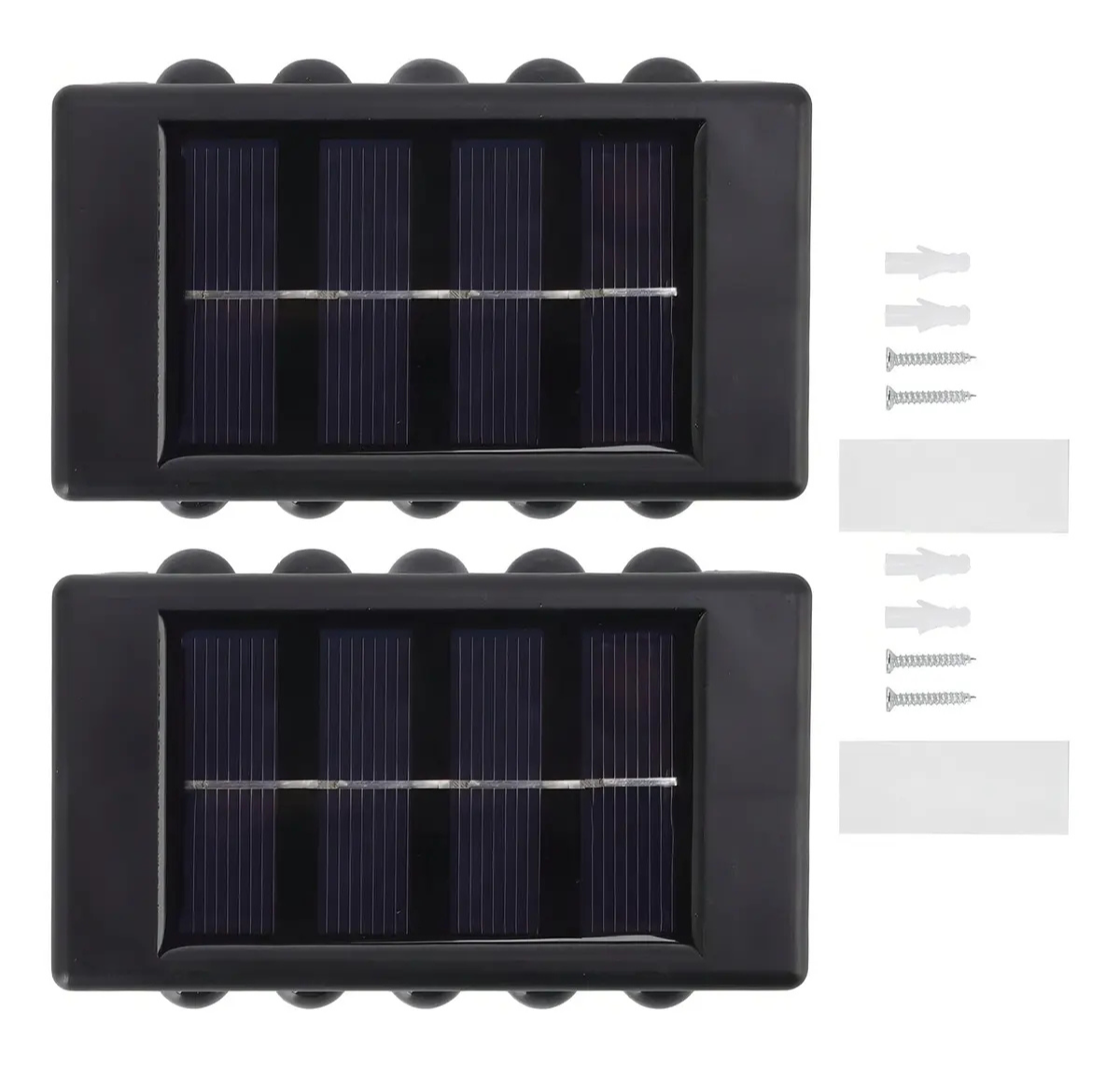 PACK 6 APLIQUES SOLARES LED LUZ CÁLIDA EXTERIOR IMPERMEABLE IP65