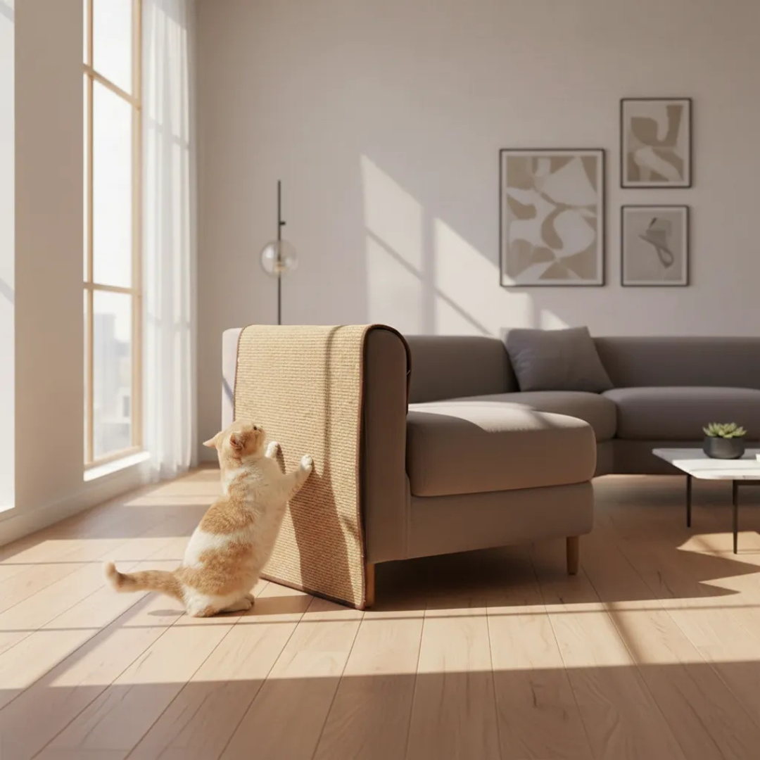 RASCADOR PARA GATO TIPO ALFOMBRA PARA SILLÓN Y MUEBLES CON 12 SUJETADORES
