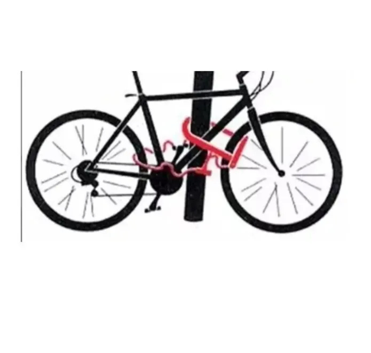 CANDADO PARA BICICLETA U-LOCK ANTIRROBO DE ACERO REFORZADO- ROJO