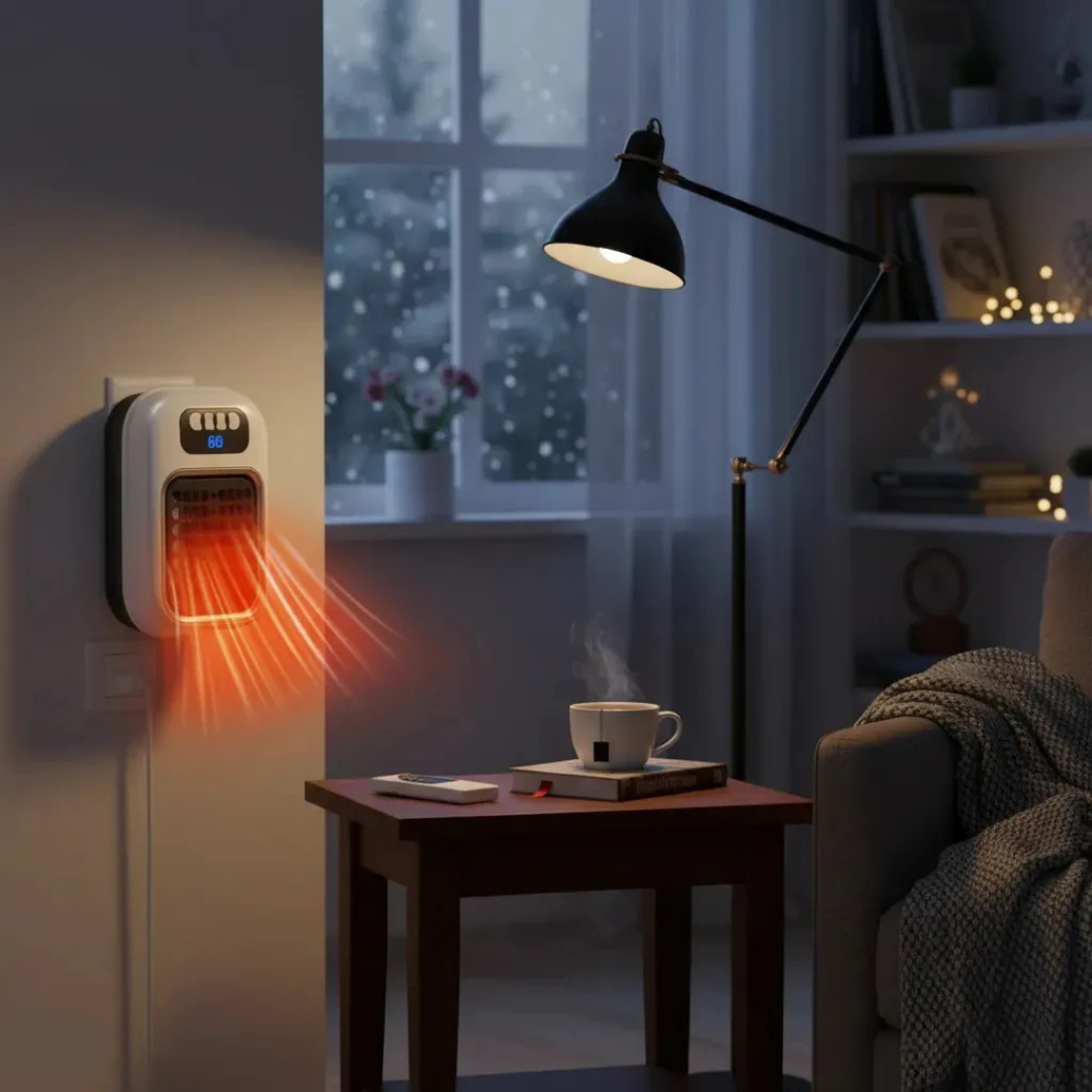 CALEFACTOR PORTÁTIL ELÉCTRICO CON CONTROL REMOTO BLANCO