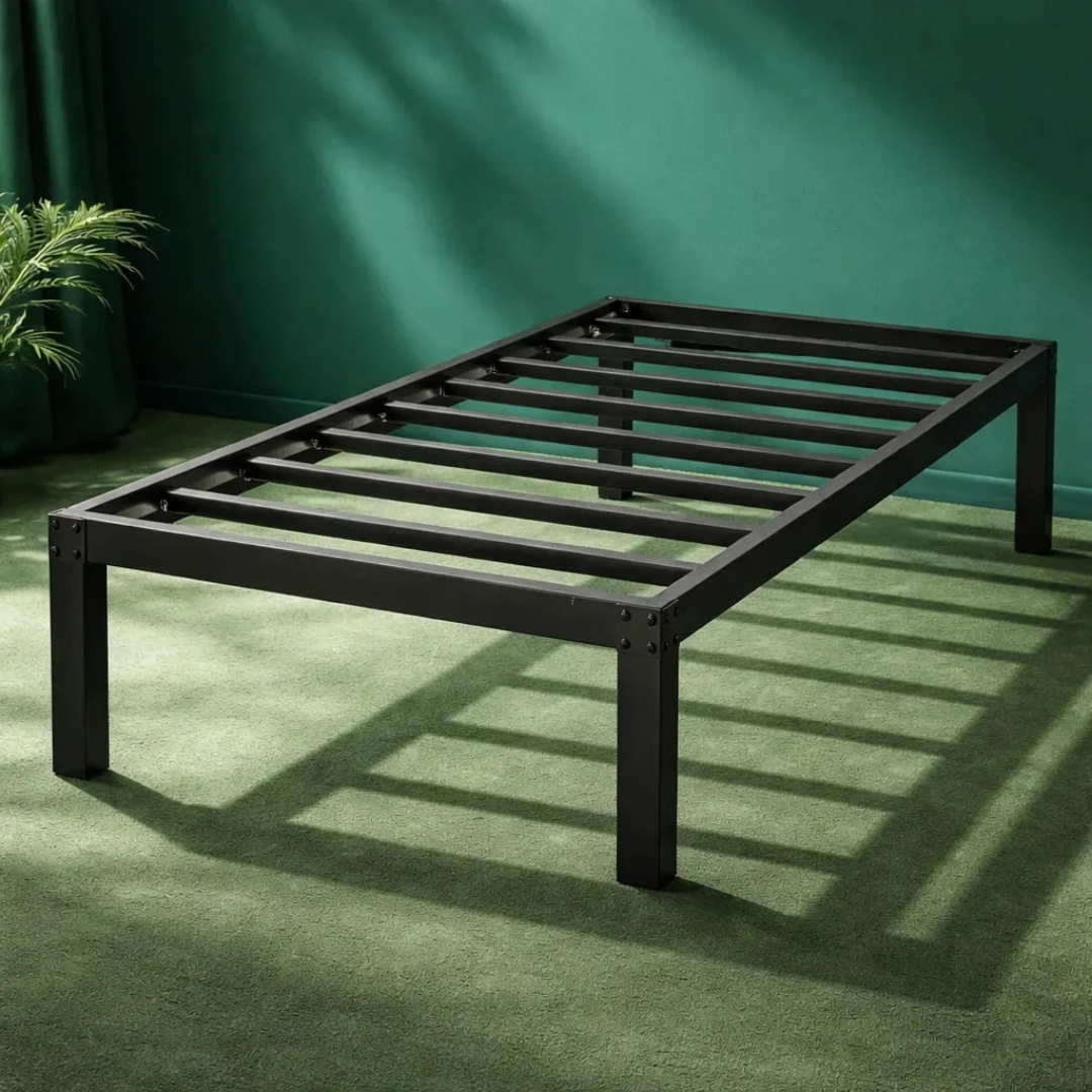 BASE DE CAMA INDIVIDUAL 1 PLAZA 190X90X35cm ACERO COLOR NEGRO